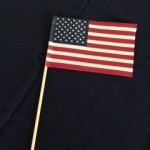 Cotton no hem American flag 4 x 6" with 10" inch staff without tip